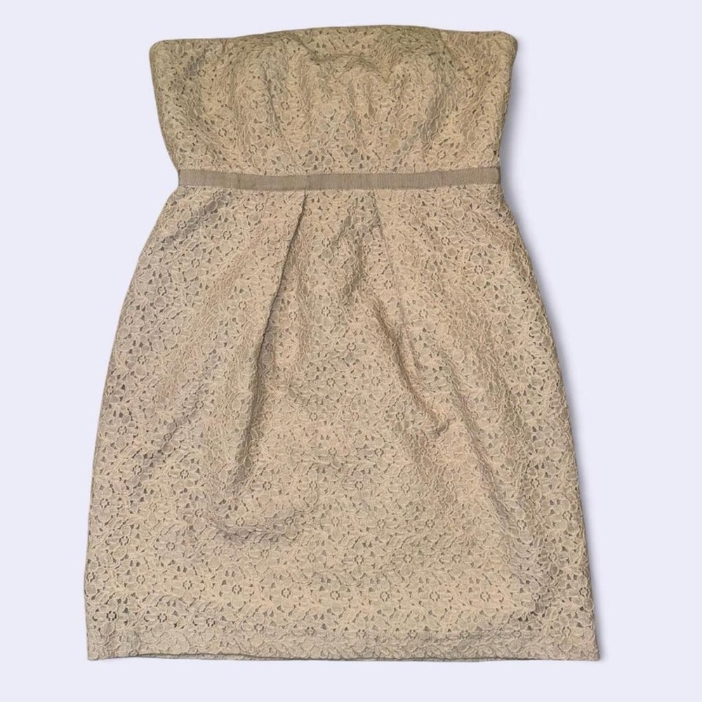 ✨ Seamline Cynthia Steffe Strapless Lace Dress – Size 2 ✨